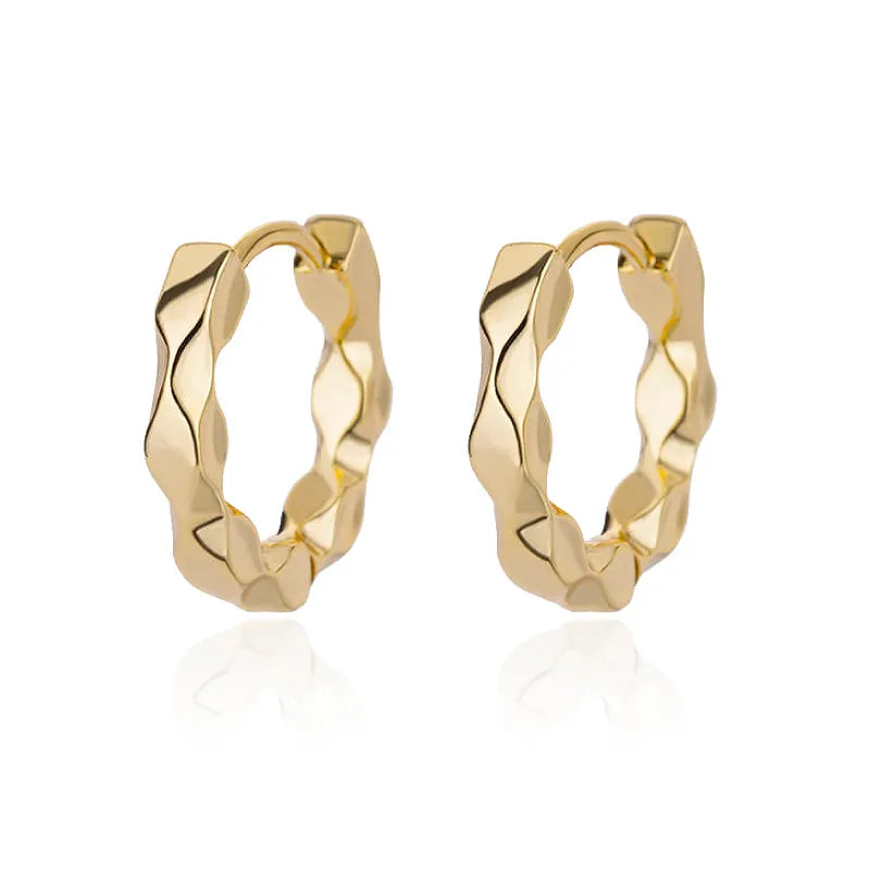 Gold Wave Hoops