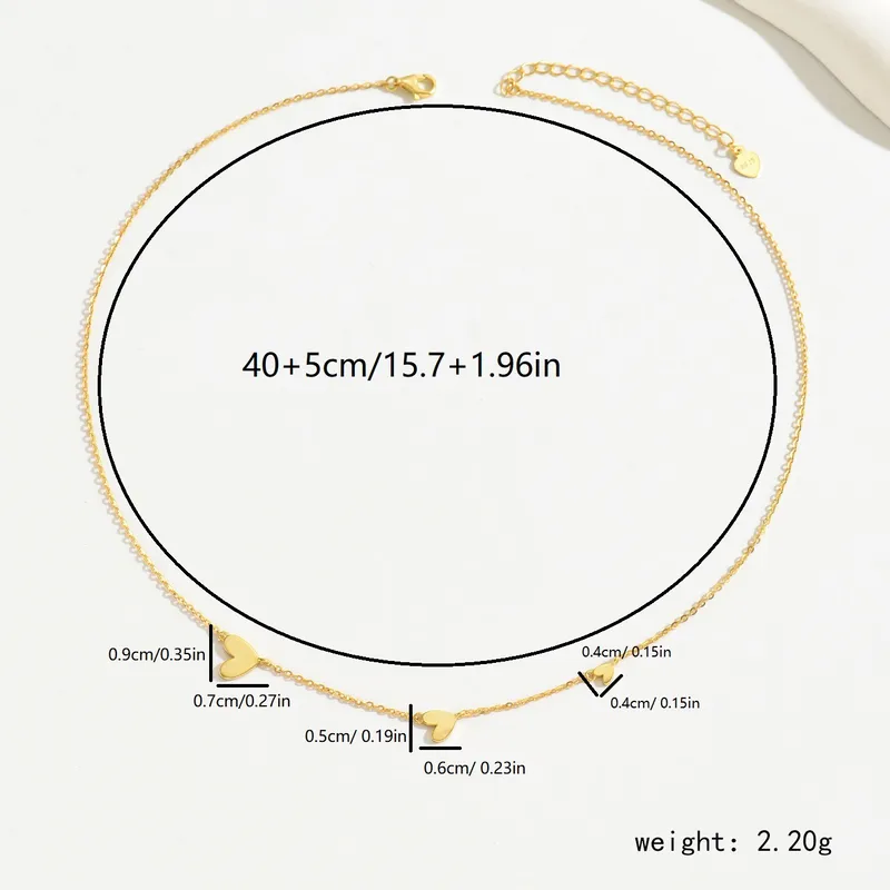 Genuine 925 Silver Gold plated, Fine Heart Chain Necklace