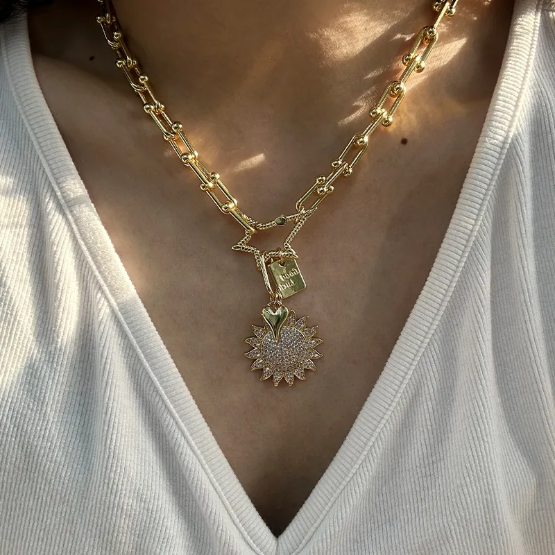 Sun Charm Statement Necklace