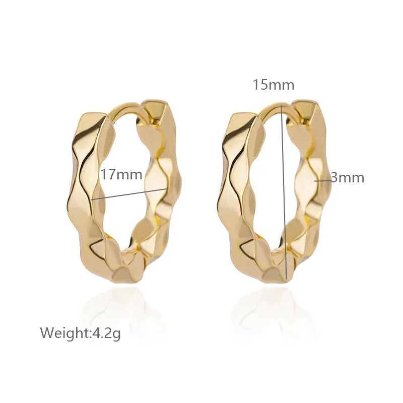 Gold Wave Hoops