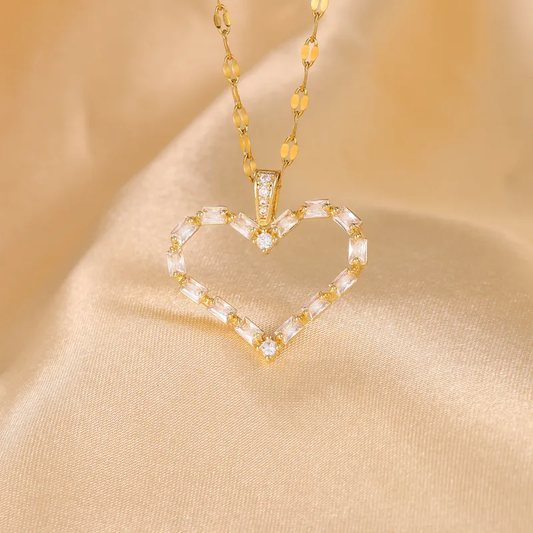 Crystal Open Heart Necklace