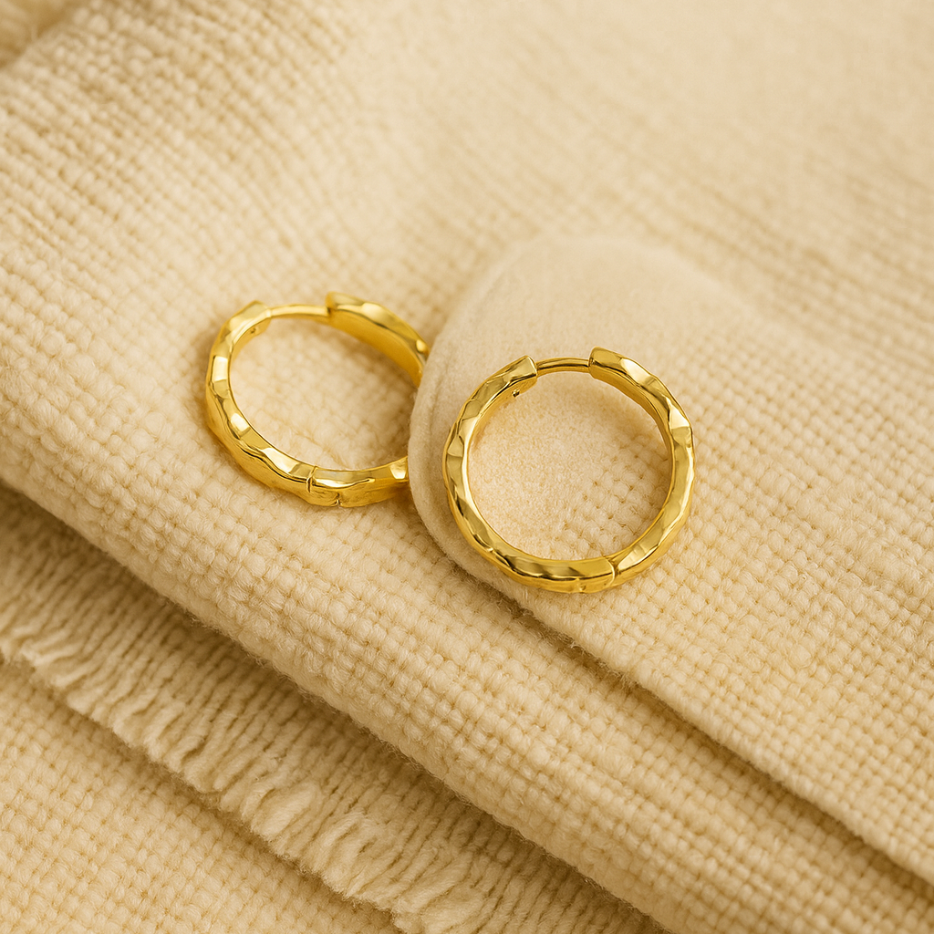 Gold Wave Hoops