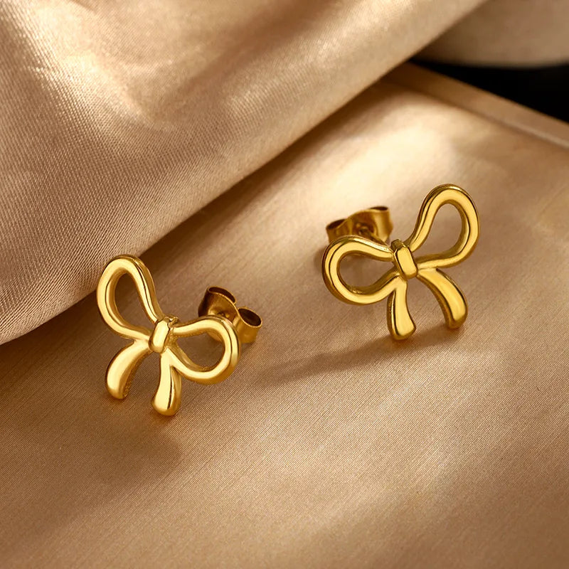Golden Bow Studs