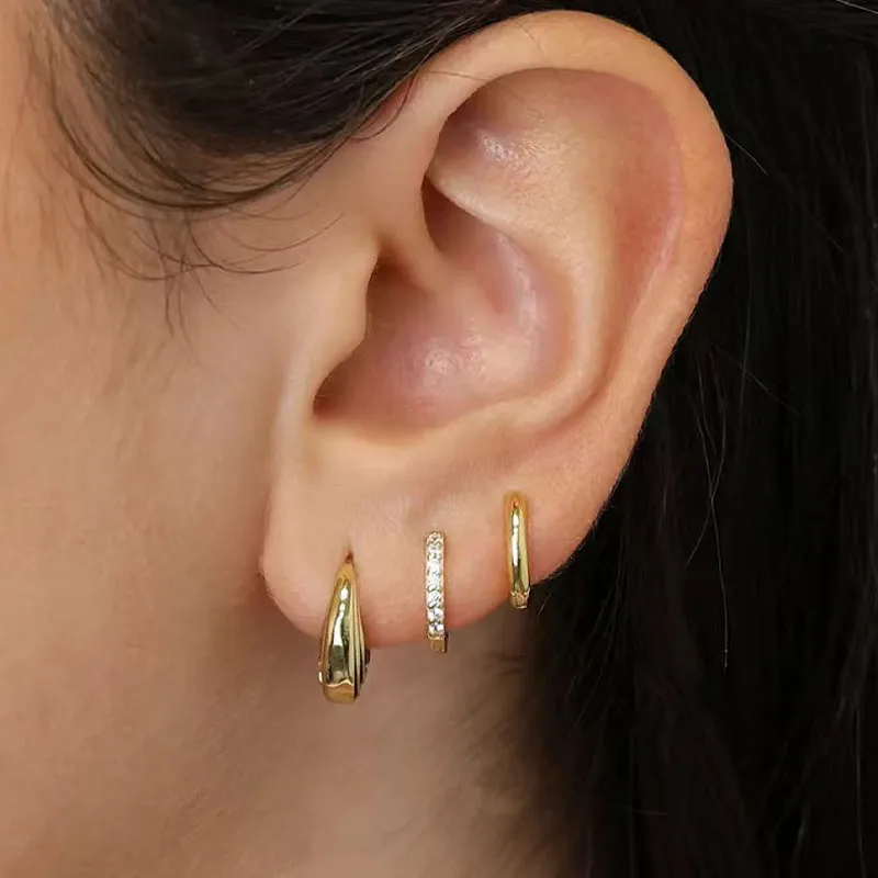 Mini Hoop Trio Earrings Set