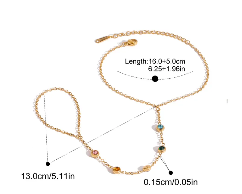 Rainbow Gem Hand Chain